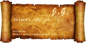 Jelenfi Géza névjegykártya