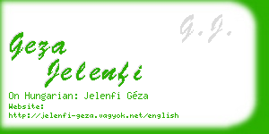 geza jelenfi business card