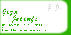 geza jelenfi business card